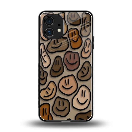 Toasty Brown Smileys back phone cover | glass case for nothing phone 1