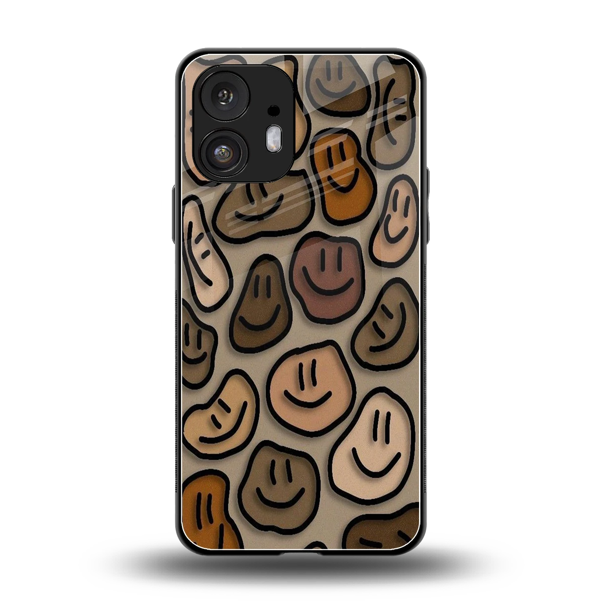 Toasty Brown Smileys back phone cover | glass case for nothing phone 2