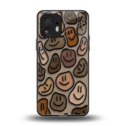 Toasty Brown Smileys back phone cover | glass case for nothing phone 2
