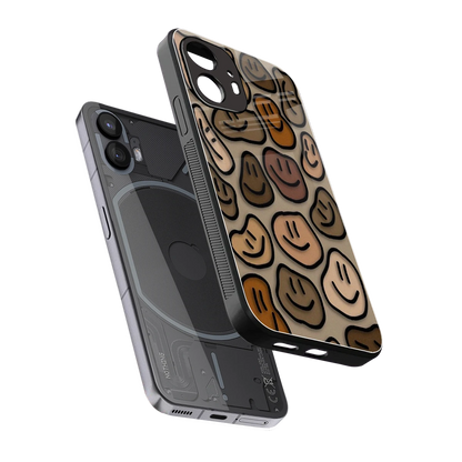 Toasty Brown Smileys sleek nothing phone 2 cover with tempered glass back and TPU edges