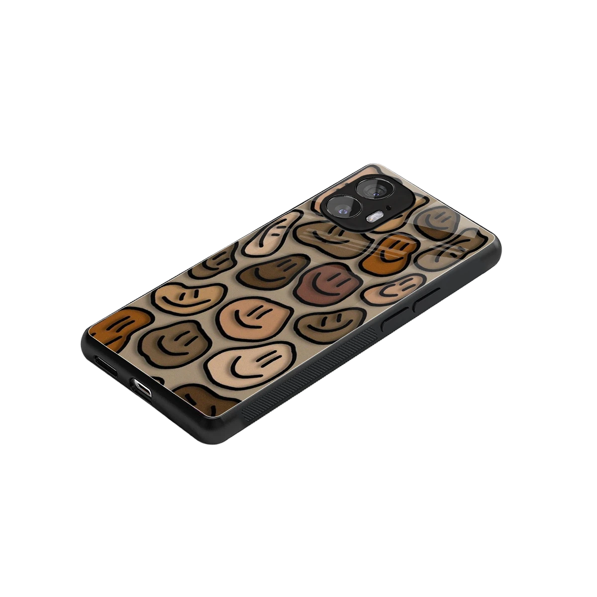 Toasty Brown Smileys stylish phone case for nothing phone 2 | glossy glass and slim fit