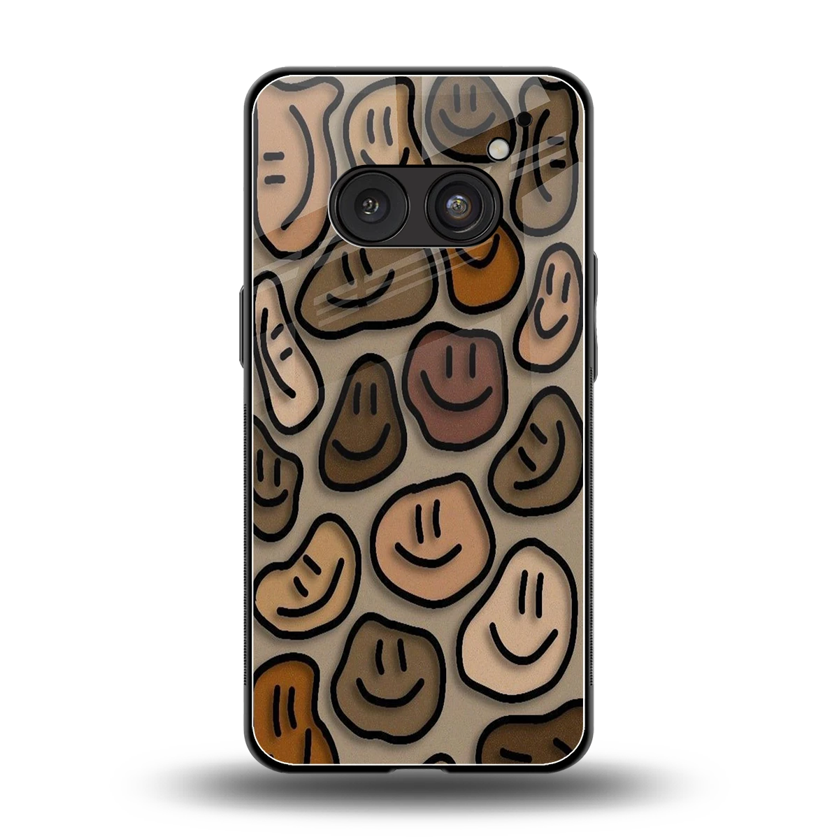 Toasty Brown Smileys back phone cover | glass case for nothing phone 2a plus
