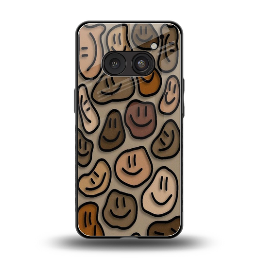 Toasty Brown Smileys back phone cover | glass case for nothing phone 2a plus