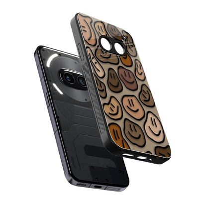 Toasty Brown Smileys sleek nothing phone 2a cover with tempered glass back and TPU edges