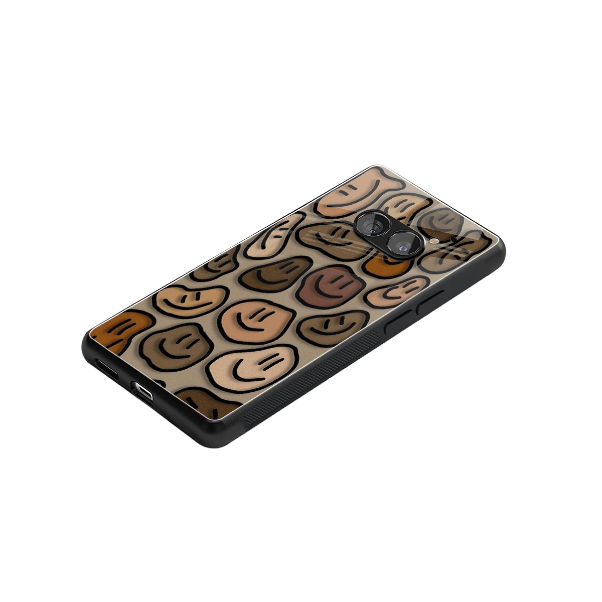 Toasty Brown Smileys stylish phone case for nothing phone 2a plus | glossy glass and slim fit