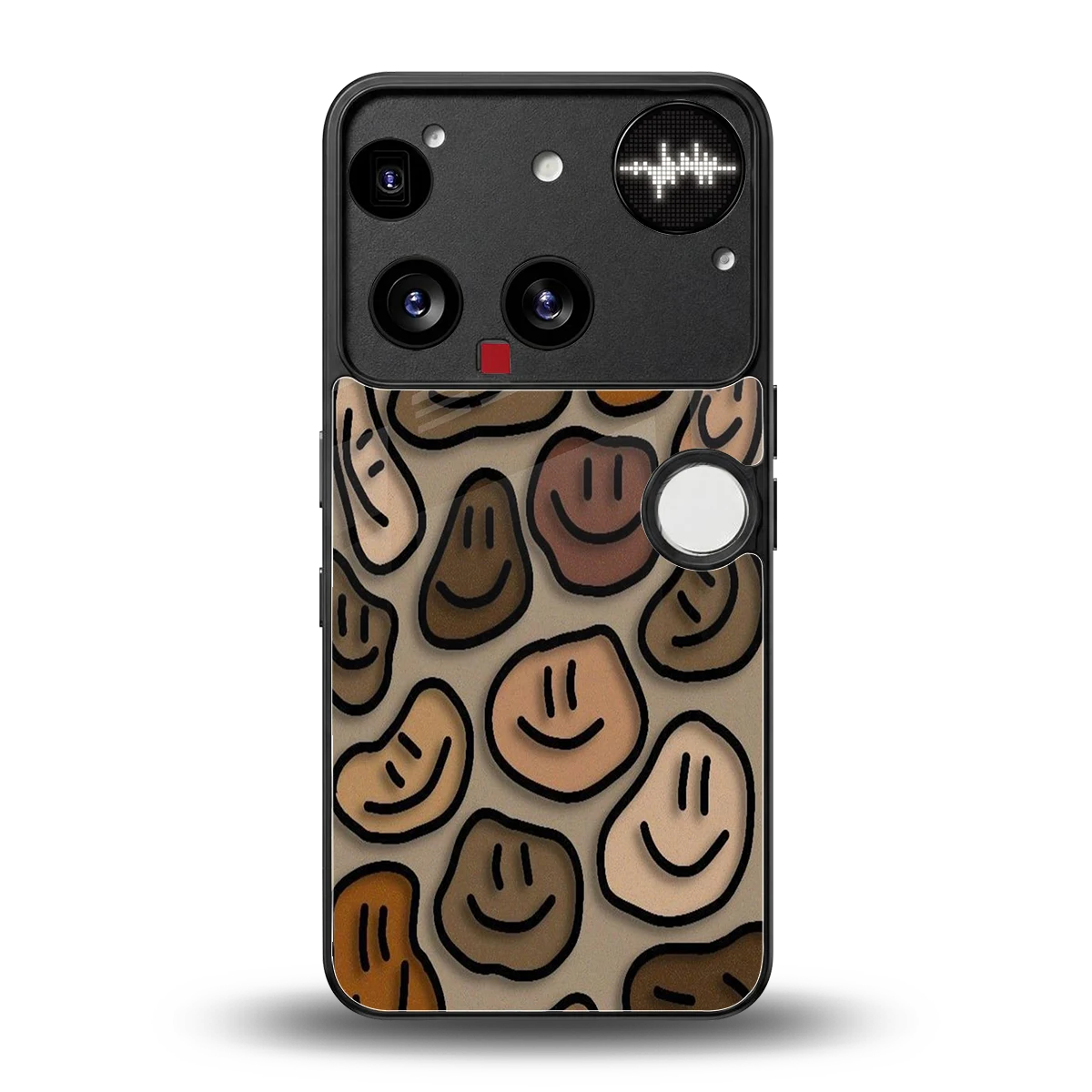 Toasty Brown Smileys back phone cover | glass case for nothing phone 3