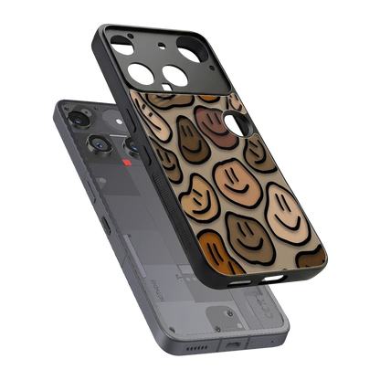 Toasty Brown Smileys sleek nothing phone 3 cover with tempered glass back and TPU edges