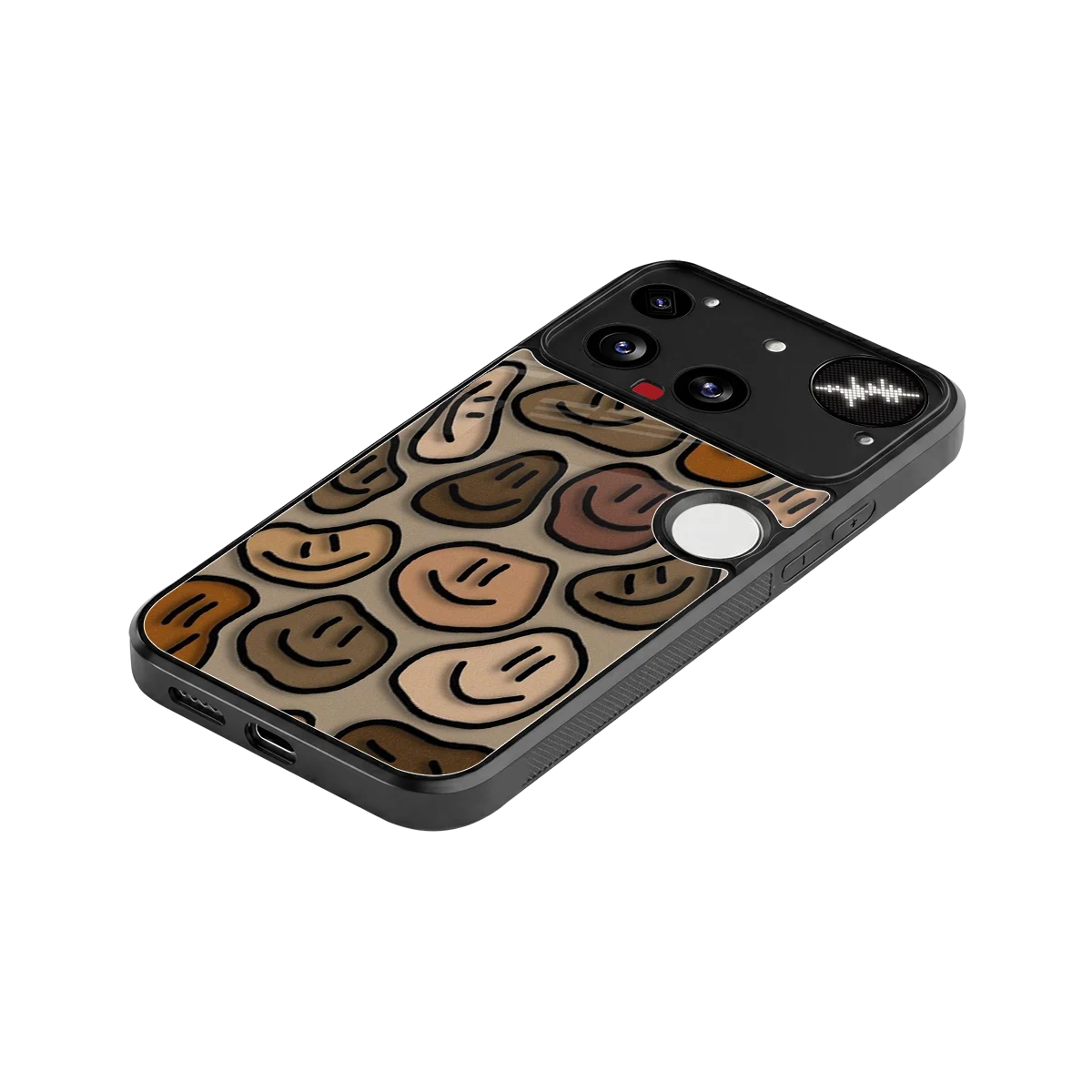 Toasty Brown Smileys stylish phone case for nothing phone 3 | glossy glass and slim fit