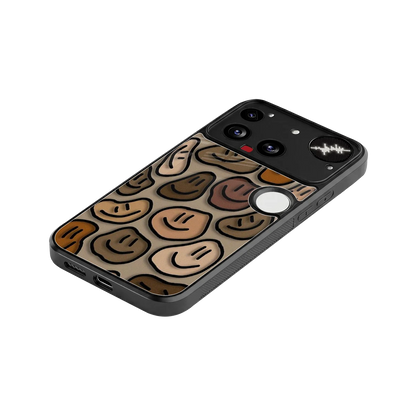 Toasty Brown Smileys stylish phone case for nothing phone 3 | glossy glass and slim fit