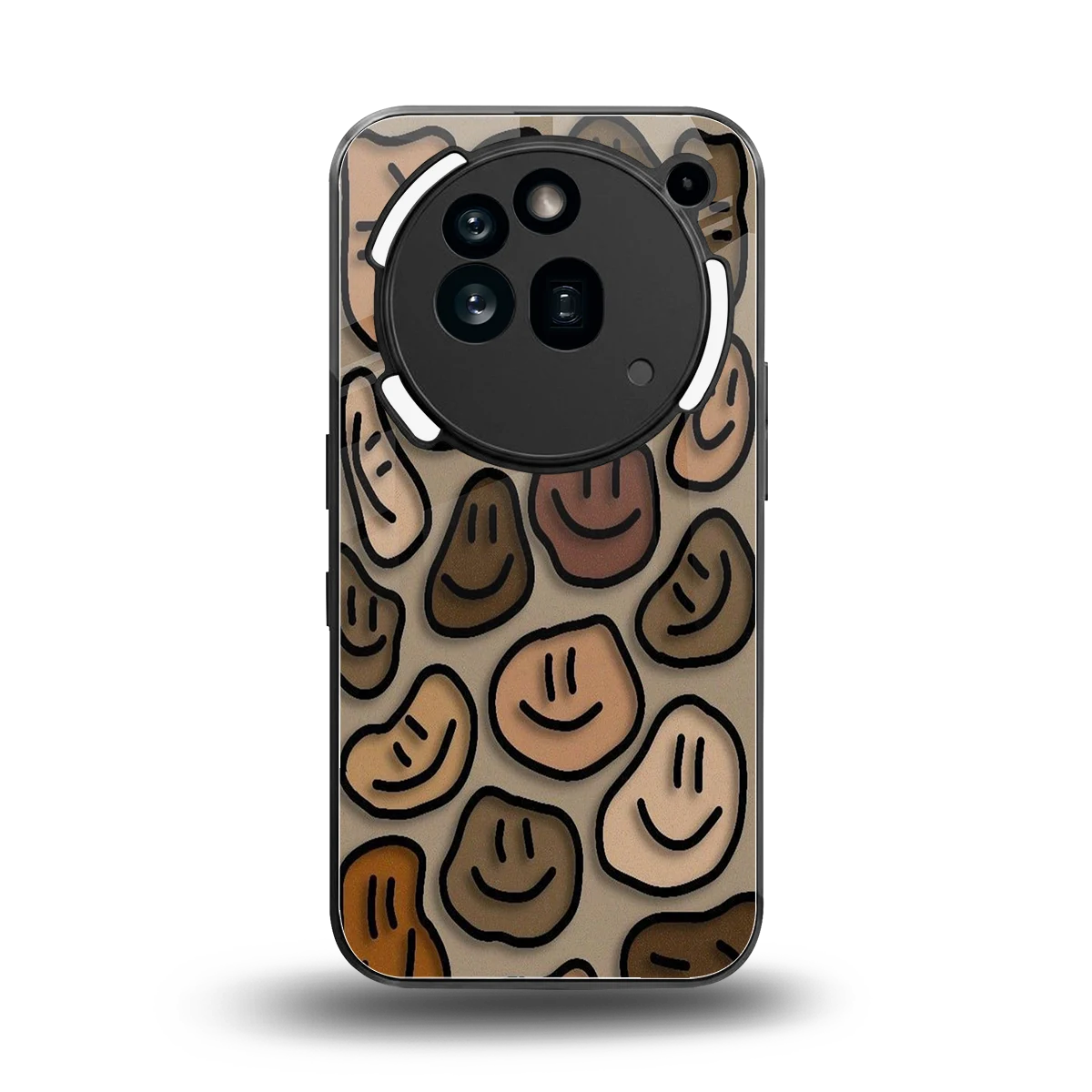 Toasty Brown Smileys back phone cover | glass case for nothing phone 3a pro