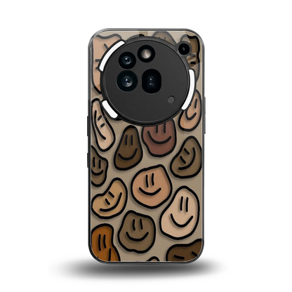 Toasty Brown Smileys back phone cover | glass case for nothing phone 3a pro
