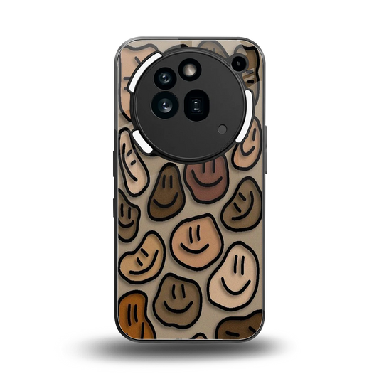 Toasty Brown Smileys back phone cover | glass case for nothing phone 3a pro