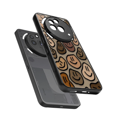 Toasty Brown Smileys sleek nothing phone 3a pro cover with tempered glass back and TPU edges