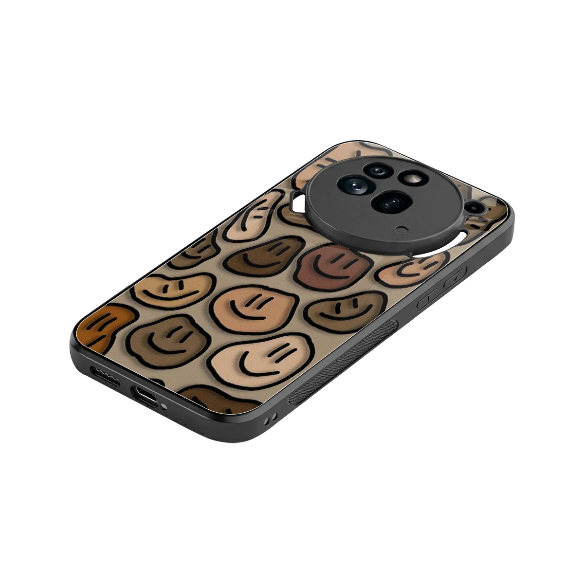 Toasty Brown Smileys stylish phone case for nothing phone 3a pro | glossy glass and slim fit