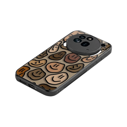 Toasty Brown Smileys stylish phone case for nothing phone 3a pro | glossy glass and slim fit