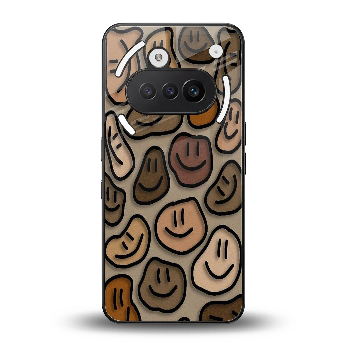 Toasty Brown Smileys back phone cover | glass case for nothing phone 3a