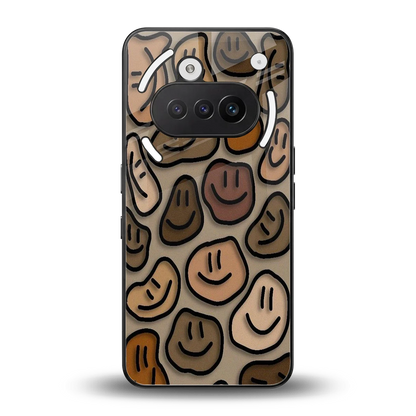 Toasty Brown Smileys back phone cover | glass case for nothing phone 3a