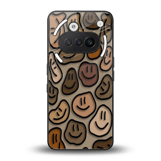 Toasty Brown Smileys back phone cover | glass case for nothing phone 3a