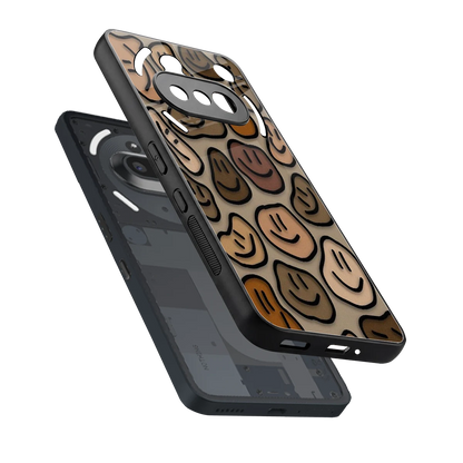 Toasty Brown Smileys sleek nothing phone 3a cover with tempered glass back and TPU edges