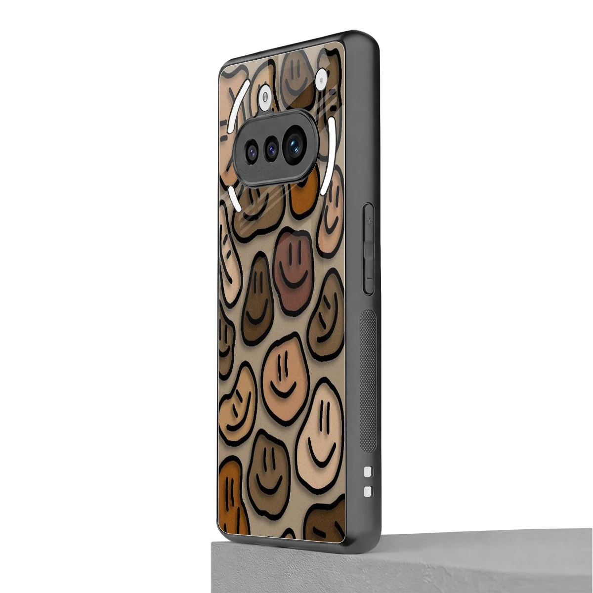 Toasty Brown Smileys nothing phone 3a mobile cover | shockproof glass phone case