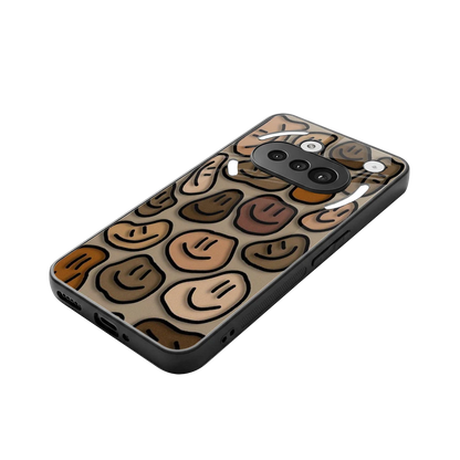 Toasty Brown Smileys stylish phone case for nothing phone 3a | glossy glass and slim fit