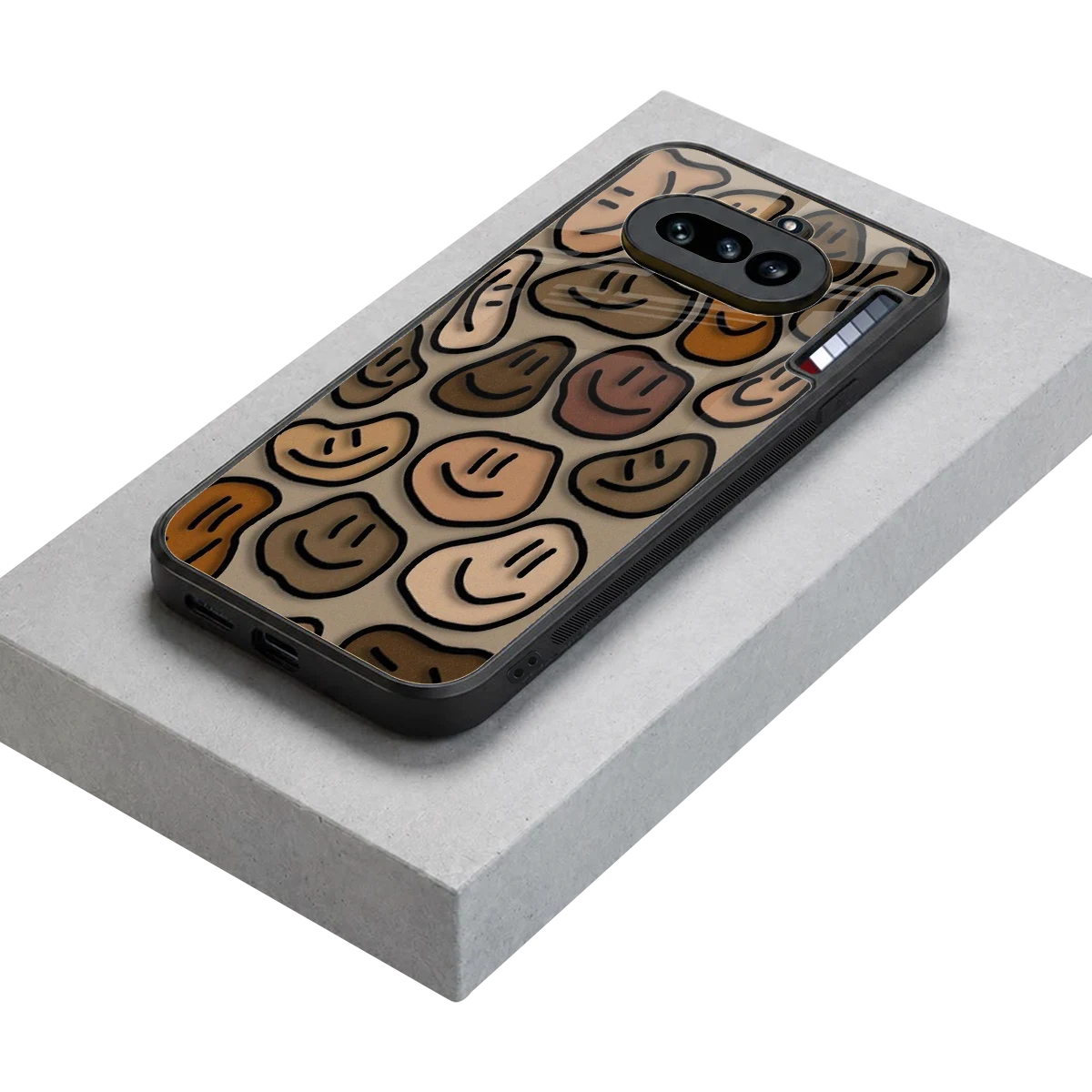 Toasty Brown Smileys stylish phone case for nothing phone 4a | glossy glass and slim fit
