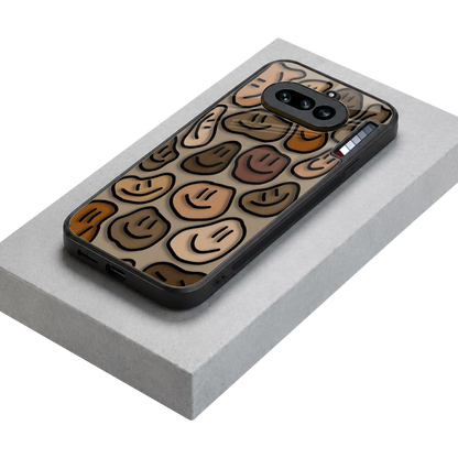 Toasty Brown Smileys stylish phone case for nothing phone 4a | glossy glass and slim fit