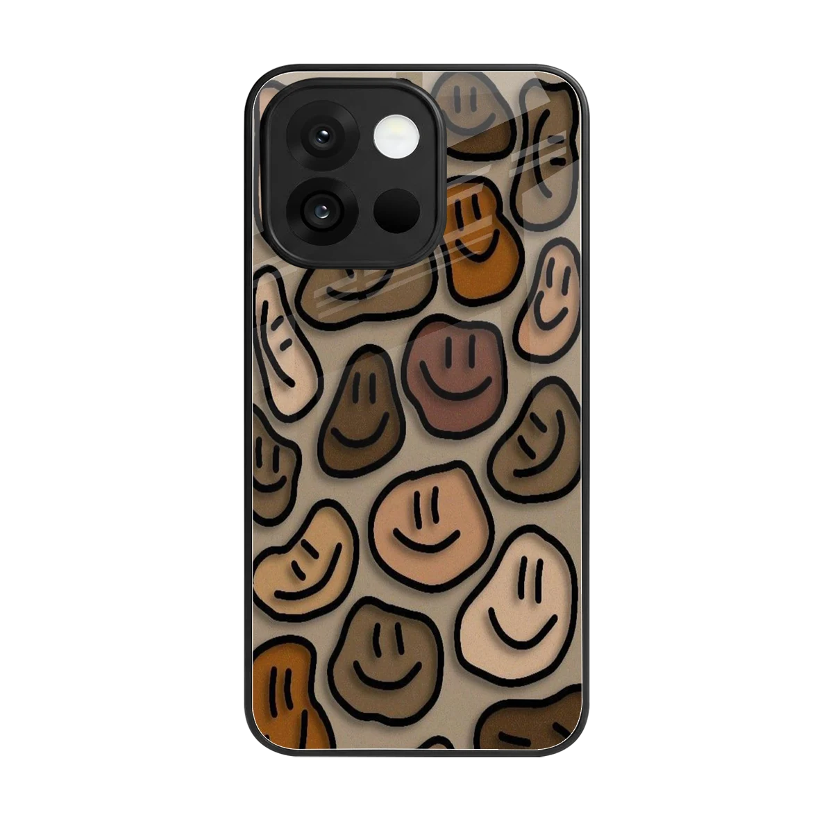 Toasty Brown Smileys back phone cover | glass case for oneplus 13s