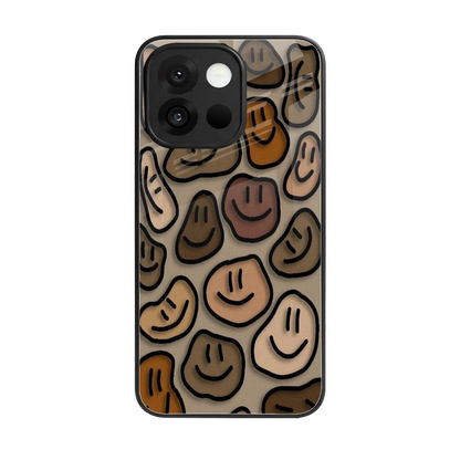 Toasty Brown Smileys back phone cover | glass case for oneplus 13s