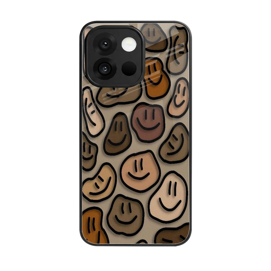 Toasty Brown Smileys back phone cover | glass case for oneplus 13s