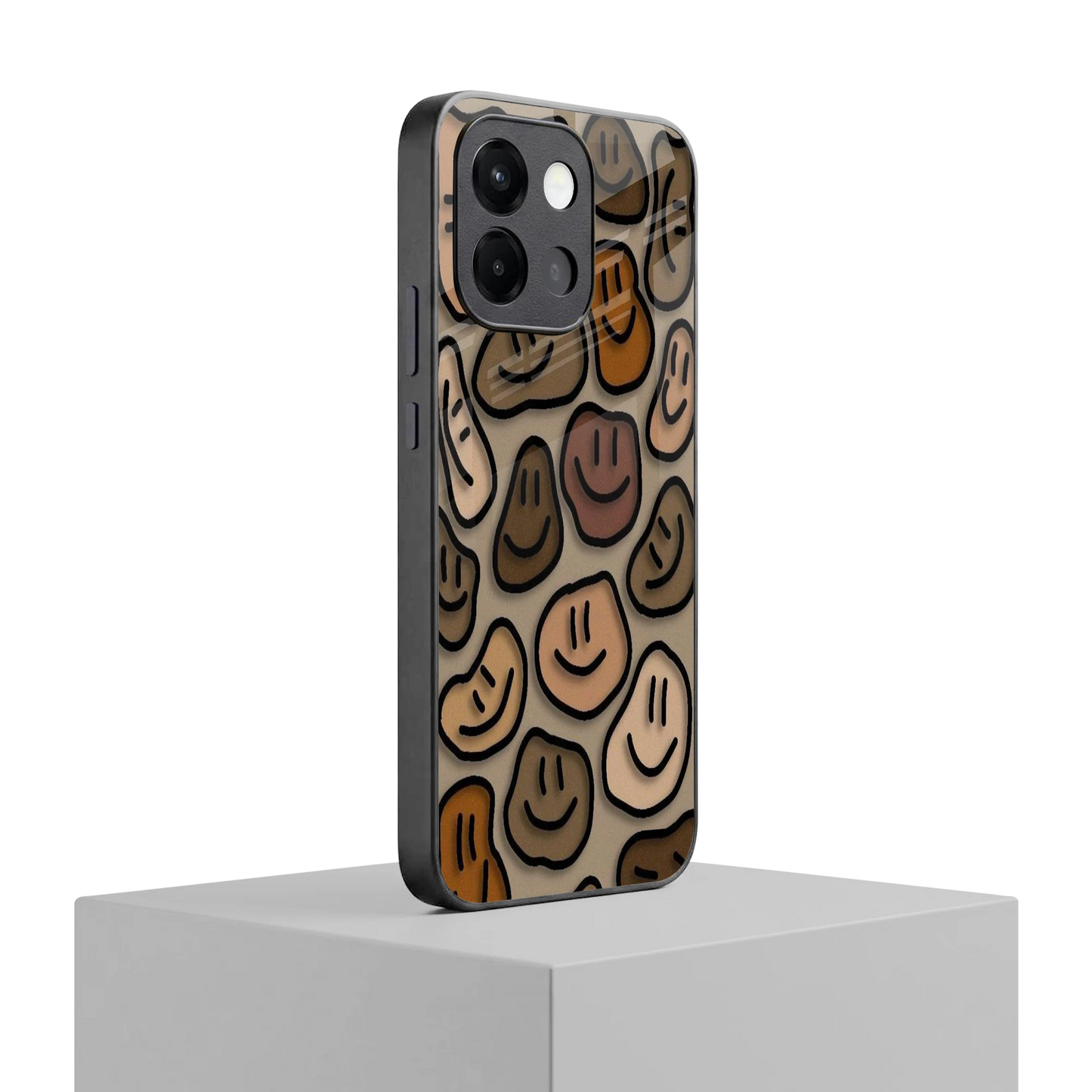 Toasty Brown Smileys oneplus 13s mobile cover | shockproof glass phone case