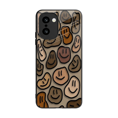 Toasty Brown Smileys back phone cover | glass case for oneplus 15r