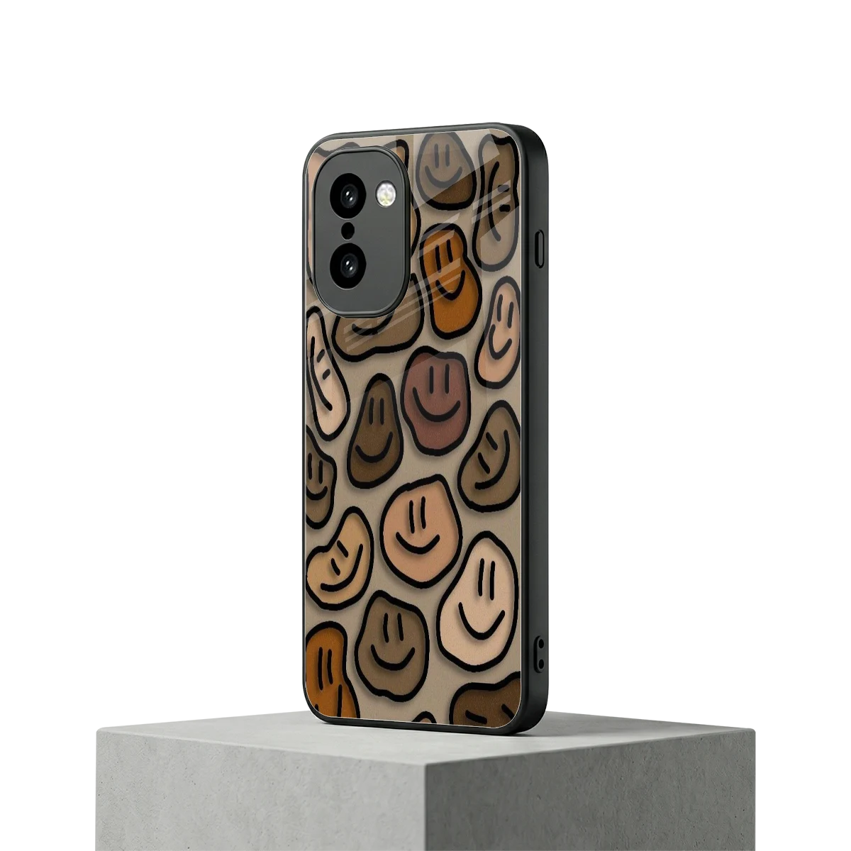 Toasty Brown Smileys oneplus 15r mobile cover | shockproof glass phone case
