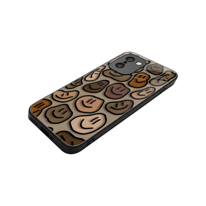 Toasty Brown Smileys stylish phone case for oneplus 15r | glossy glass and slim fit