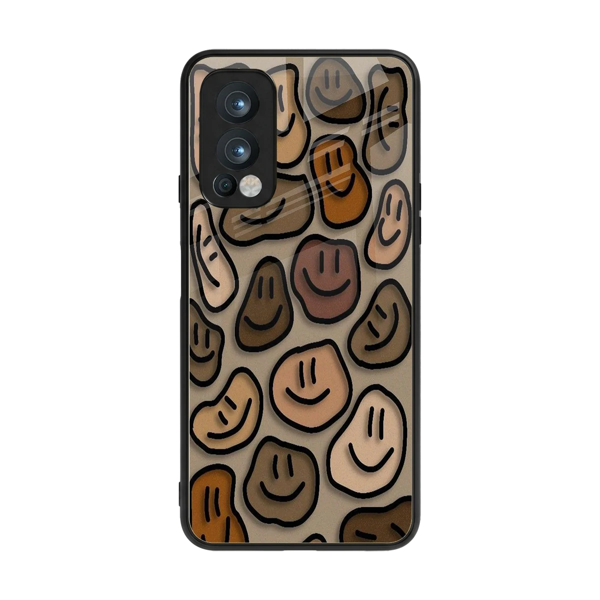 Toasty Brown Smileys back phone cover | glass case for oneplus nord 2