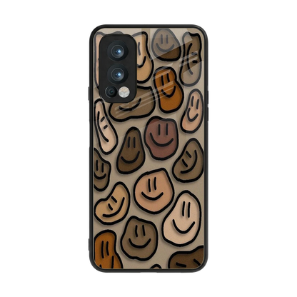 Toasty Brown Smileys back phone cover | glass case for oneplus nord 2