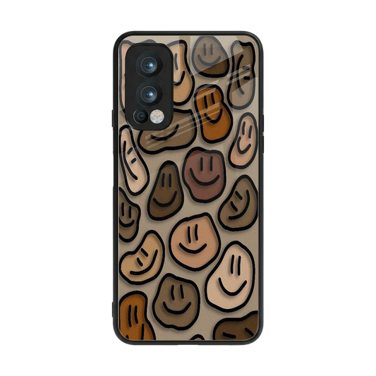 Toasty Brown Smileys back phone cover | glass case for oneplus nord 2