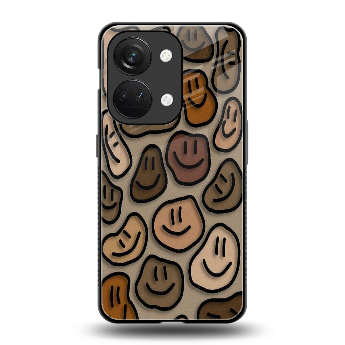 Toasty Brown Smileys back phone cover | glass case for oneplus nord 3