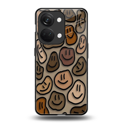 Toasty Brown Smileys back phone cover | glass case for oneplus nord 3