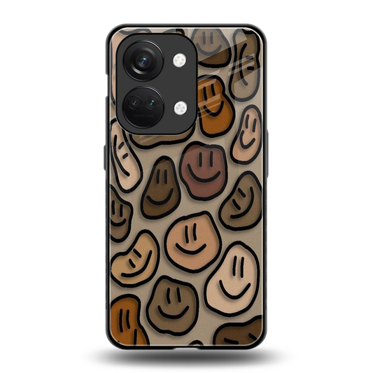 Toasty Brown Smileys back phone cover | glass case for oneplus nord 3