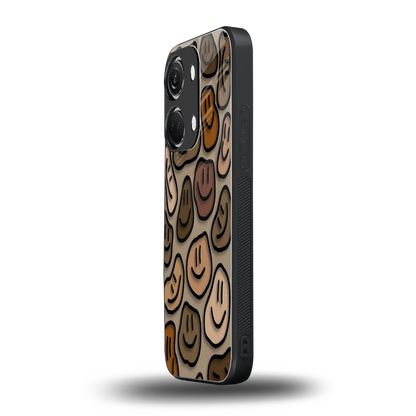 Toasty Brown Smileys oneplus nord 3 mobile cover | shockproof glass phone case