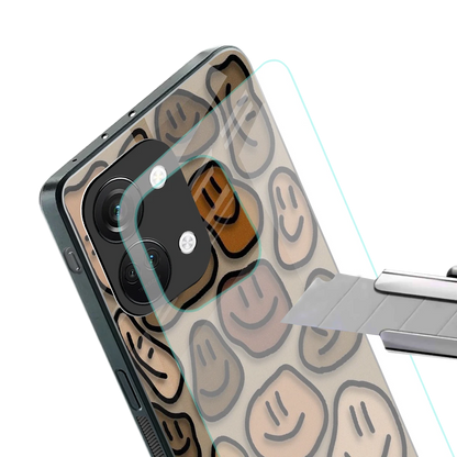 Toasty Brown Smileys stylish phone case for oneplus nord 3 | glossy glass and slim fit