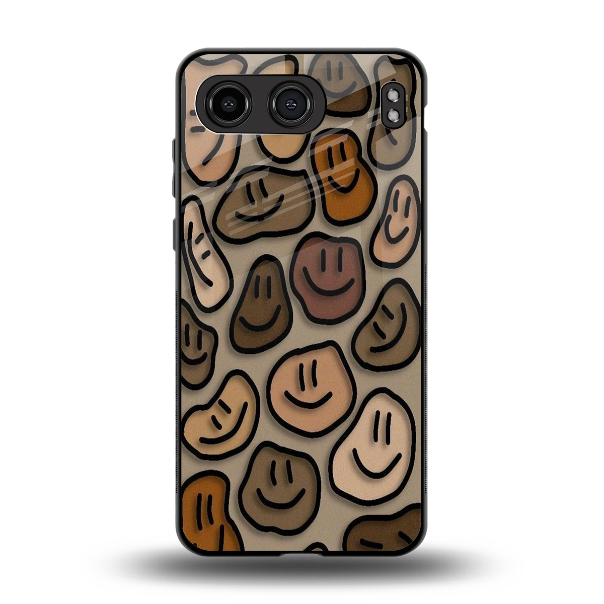 Toasty Brown Smileys back phone cover | glass case for oneplus nord 4