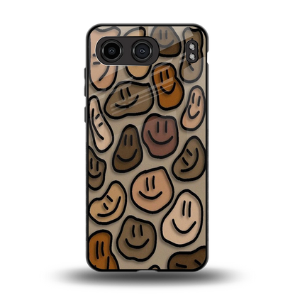 Toasty Brown Smileys back phone cover | glass case for oneplus nord 4