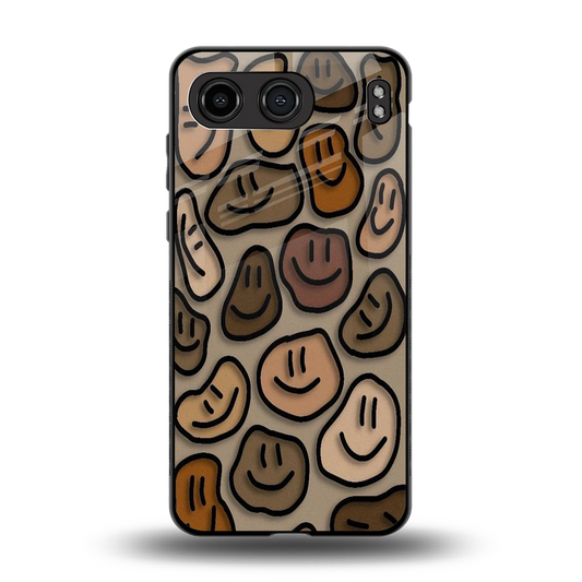 Toasty Brown Smileys back phone cover | glass case for oneplus nord 4