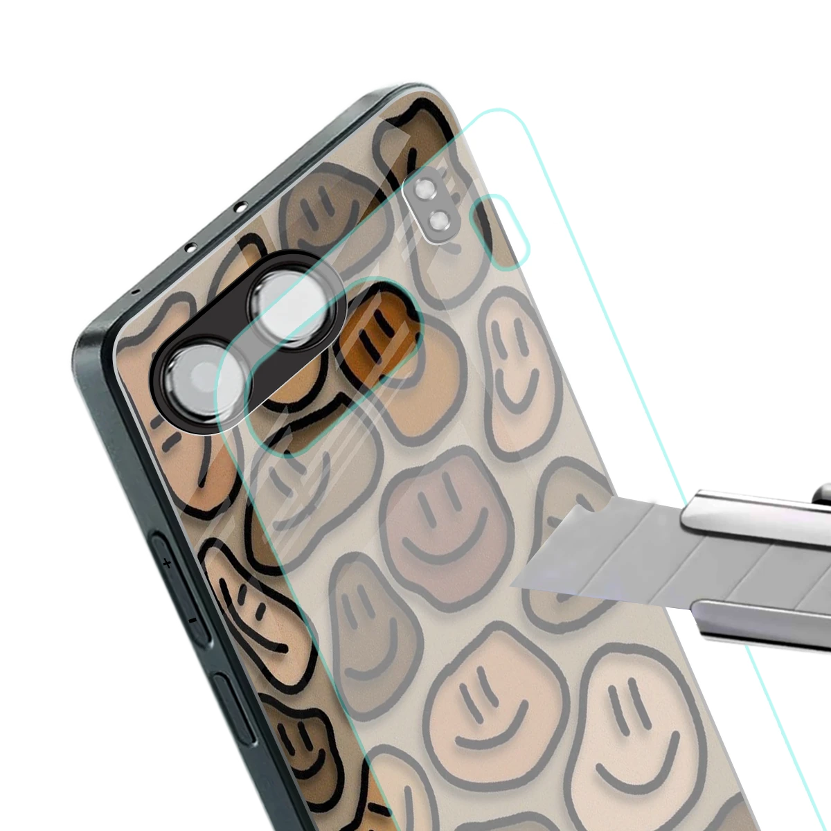 Toasty Brown Smileys stylish phone case for oneplus nord 4 | glossy glass and slim fit