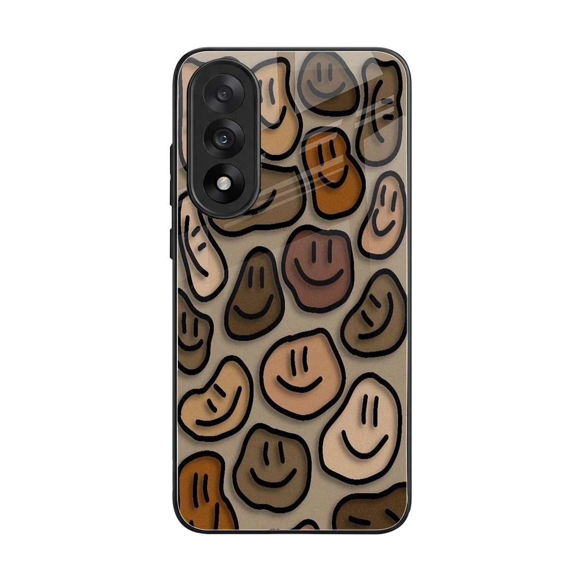Toasty Brown Smileys back phone cover | glass case for oneplus nord 5