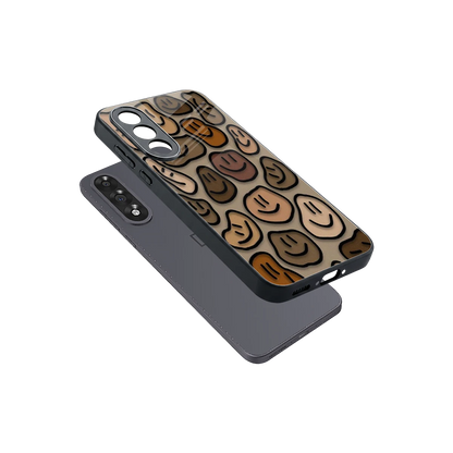 Toasty Brown Smileys sleek oneplus nord 5 cover with tempered glass back and TPU edges
