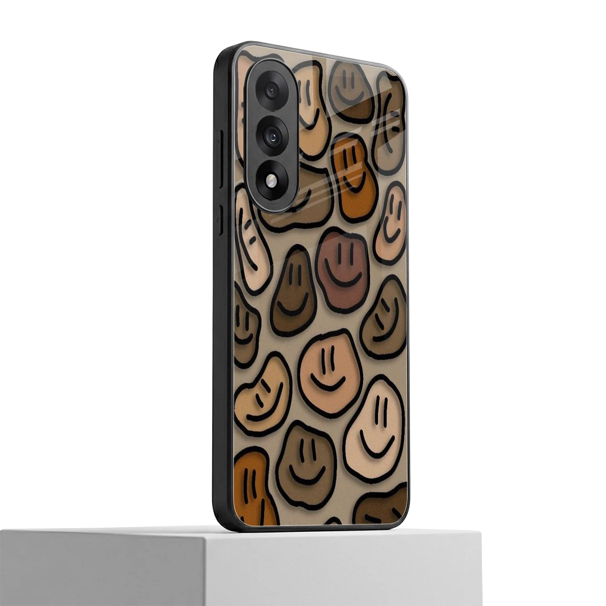 Toasty Brown Smileys oneplus nord 5 mobile cover | shockproof glass phone case