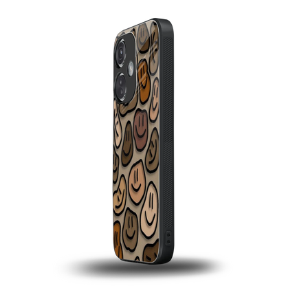 Toasty Brown Smileys oneplus nord ce 3 mobile cover | shockproof glass phone case